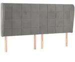 vidaXL Kopfteil mit Ohren Hellgrau 163x23x118/128 cm Samt