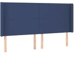 vidaXL Kopfteil mit Ohren Blau 183x16x118/128 cm Stoff