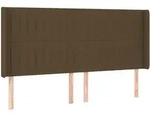 vidaXL Kopfteil mit Ohren Dunkelbraun 183x16x118/128 cm Stoff
