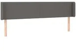 vidaXL Kopfteil mit Ohren Grau 183x16x78/88 cm Kunstleder