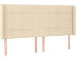 vidaXL Kopfteil mit Ohren Creme 203x16x118/128 cm Stoff