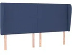 vidaXL Kopfteil mit Ohren Blau 203x23x118/128 cm Stoff