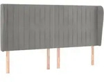 vidaXL Kopfteil mit Ohren Hellgrau 203x23x118/128 cm Samt
