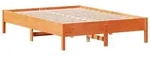 vidaXL Massivholzbett ohne Matratze Wachsbraun 140x190 cm Kiefernholz