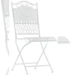 CLP Gartenstuhl Kiran Metall HBT: 91x41x50 cm wei&szlig;