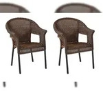 Merxx Ravenna Set 2tlg., 2 Stapelsessel, Aluminium/Kunststoffgeflecht,