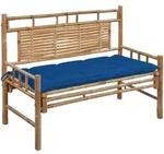 vidaXL Gartenbank mit Auflage 120 cm Bambus