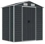 vidaXL Ger&auml;tehaus Anthrazit 191x130x198 cm Verzinkter Stahl