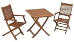 Merxx Rio Set 3tlg., 2 Klappsessel, 1 Tisch 70 x 70 cm, Eukalyptusholz