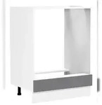 VCM K&uuml;chenm&ouml;bel Herdumbauschrank & Ofenschrank Fasola Wei&szlig; / Anthrazit H. 82 x B.