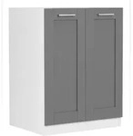 VCM K&uuml;chenm&ouml;bel Unterschrank Colura Wei&szlig; / Anthrazit H. 82 x B. 60 x T. 46 cm