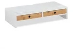 Relaxdays Monitorst&auml;nder, 2 Schubladen, PC-Erh&ouml;hung f&uuml;r Schreibtisch, HxBxT: 12 x