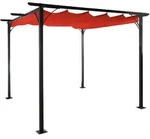 Mendler Pergola HWC-C42, Garten Pavillon, stabiles 6cm-Gestell + Schiebedach ~