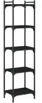 vidaXL B&uuml;cherregal 5 B&ouml;den Schwarz 40x30x154 cm Holzwerkstoff