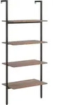 vidaXL Leiterregal mit 4 B&ouml;den Dunkelbraun und Schwarz 64x35x152,5 cm