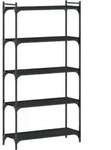 vidaXL B&uuml;cherregal 5 B&ouml;den Schwarz 80x30x154 cm Holzwerkstoff