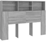vidaXL Kopfteil mit Ablagen Grau Sonoma 140x19x103,5 cm