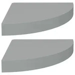 vidaXL Eck-Schweberegale 2 Stk. Grau 25x25x3,8 cm MDF