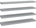 vidaXL Schwebende Wandregale 4 Stk. Grau 120x23,5x3,8 cm MDF