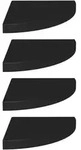 vidaXL Eck-Schweberegale 4 Stk. Schwarz 35x35x3,8 cm MDF