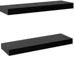 vidaXL Schweberegale 2 Stk. Schwarz 40x20x3,8 cm