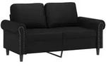 vidaXL 2-Sitzer-Sofa Schwarz 120 cm Kunstleder