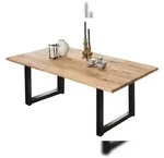 SIT M&ouml;bel Esstisch aus Wildeiche 180 cm | Platte 40 mm natur | Gestell Metall