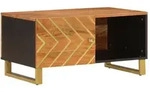 vidaXL Couchtisch Braun und Schwarz 80x50x40 cm Massivholz Mango