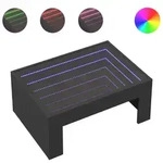 vidaXL Couchtisch mit Infinity-LED Schwarz 70x50x30 cm