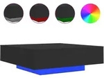 vidaXL Couchtisch mit LED-Leuchten Schwarz 100x100x31 cm