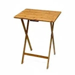 Relaxdays Beistelltisch zum Klappen, platzsparend, robust, nachhaltiges Bambus Holz,