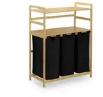 Relaxdays W&auml;schekorbregal mit 2 Ablagen, 3 ausziehbare W&auml;schesammler, HBT: 105 x 80