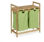 Relaxdays W&auml;schekorb Regal, ausziehbar, HBT: 73 x 64 x 33 cm, W&auml;schesammler Bambus,