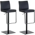 CLP 2er Set Barhocker Panama Kunstlederbezug schwarz/schwarz