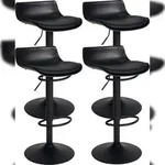 CLP 4er Set Barhocker Aveiro Kunstleder schwarz
