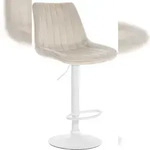 CLP Barhocker Toni Samt creme/wei&szlig;