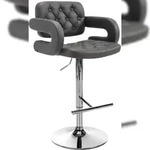 CLP Barhocker Dublin Kunstleder grau/chrom