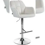 CLP Barhocker Natoma Samt creme/Metall in Chromoptik