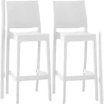 CLP 2er Set Barhocker Maya Kunststoff Kunststoff HBT: 105x45x51 cm wei&szlig;