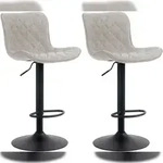 CLP 2er Set Barhocker Emma taupe/Stoff