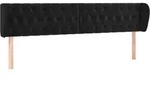 vidaXL Kopfteil mit Ohren Schwarz 203x23x78/88 cm Samt