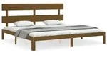 vidaXL Massivholzbett mit Kopfteil Honigbraun 200x200 cm