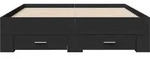 vidaXL Bettgestell mit Schubladen Schwarz 135x190 cm Holzwerkstoff
