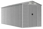 vidaXL Gartenhaus Hellgrau 191 x 470 x 198 cm Verzinkter Stahl