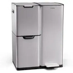 Klarstein Tiyo 3-in-1 M&uuml;lleimer 60 L entnehmbare Eimer Soft-Close Edelstahl