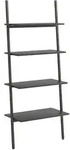 vidaXL Leiterregal mit 4 B&ouml;den Schwarz 64x34x150,5 cm