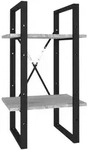 vidaXL B&uuml;cherregal 2 F&auml;cher Grau Sonoma 40x30x70 cm Holzwerkstoff