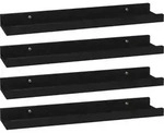 vidaXL Wandregale 4 Stk. Schwarz 40x9x3 cm