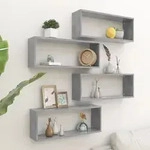 vidaXL W&uuml;rfelregale 4 Stk. Betongrau 60x15x23 cm Holzwerkstoff
