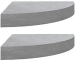 vidaXL Eck-Schweberegale 2 Stk. Betongrau 25x25x3,8 cm MDF